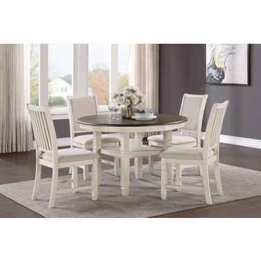 Asher Brown And White Dining Room Set