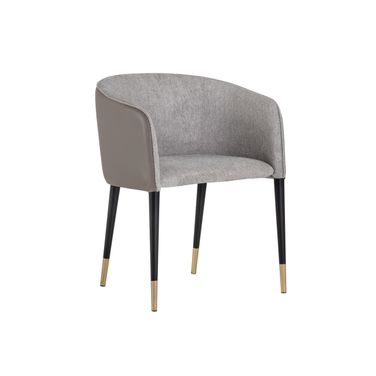 Asher Dining Armchair In Flint Grey and Napa Taupe