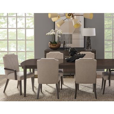 Asher Park Rectangular Leg Dining Set In Brown