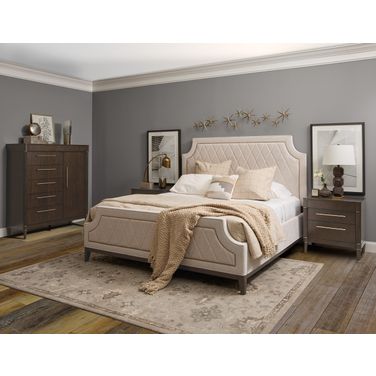 Asher Park Upholstered Bedroom Set In Brown
