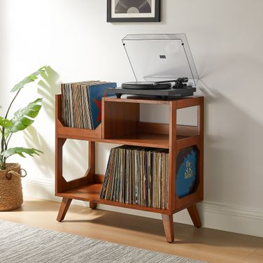 Asheville Medium Record Storage Console In Walnut