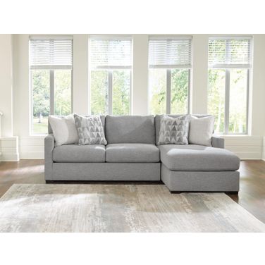 Ashford Isle 2-Piece Sectional with RAF Chaise In Pewter