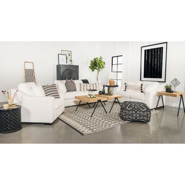 Ashlyn White Upholstered Living Room Set