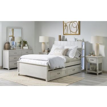 Ashton Complete Youth Bookcase Bedroom Set In Bleached Linen