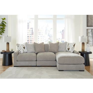 Aslan Court 3-Piece Sofa Sectional with Chaise In Pebble