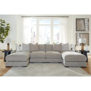 Aslan Court 4-Piece Sofa Pit Sectional In Pebble