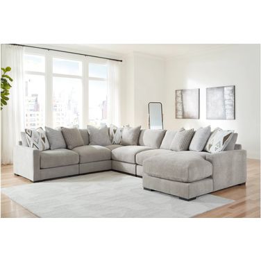 Aslan Court 6-Piece Sectional with Chaise In Pebble