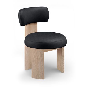 Atelier Vegan Leather Upholstered Dining Chair Set of 2 In Black
