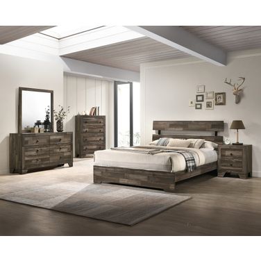 Atticus Platform Bedroom Set In Gray