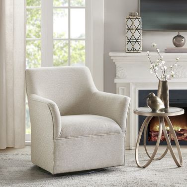 Augustine Swivel Glider Chair In Cream