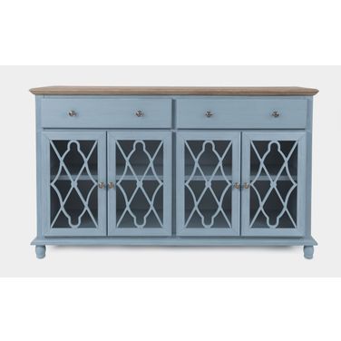 Aurora Hills Country Wire Brushed 4 Door Accent Chest In Blue