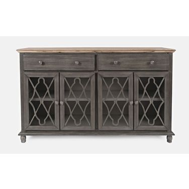 Aurora Hills Country Wire Brushed 4 Door Accent Chest In Brushed Grey