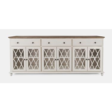 Aurora Hills Country Wire Brushed 6 Door Accent Chest In Brushed White