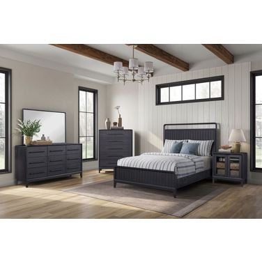 Aurora Open Panel Bedroom Set In Peppercorn