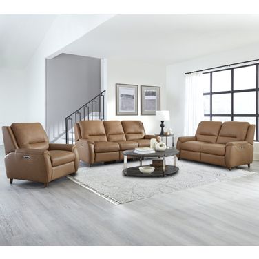 Austin Power Living Room Set In Caramel Cream