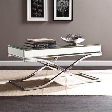 Ava Mirrored Cocktail Table In Chrome
