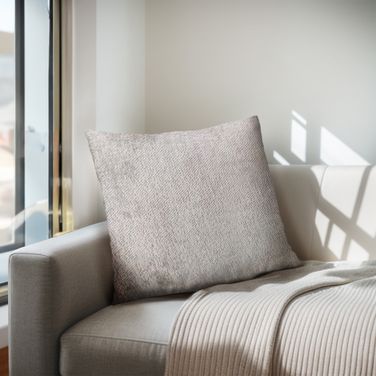Ava Solid Square Pillow In Light Grey