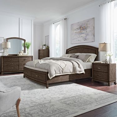 Avalon Panel Storage Bedroom Set In Coffee Bean