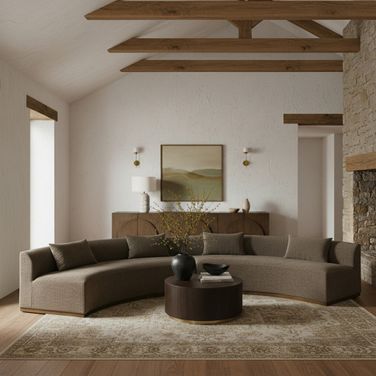 Avanti 182.5 Inch Chenille Fabric Upholstered 2-Piece Modular Sectional In Brown