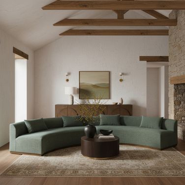 Avanti 182.5 Inch Chenille Fabric Upholstered 2-Piece Modular Sectional In Olive