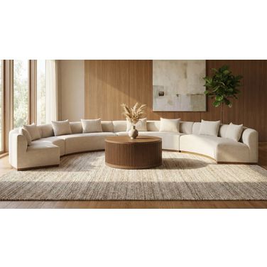 Avanti 225.25 Inch Chenille Fabric Upholstered 4-Piece Modular Sectional In Beige