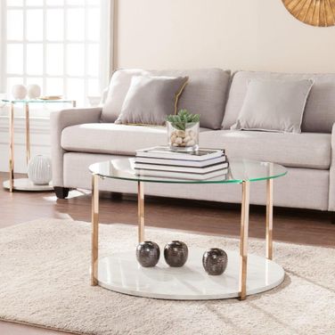 Avenida Glam Style Cocktail Table In Warm Gold