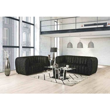 Aversa Living Room Set In Black