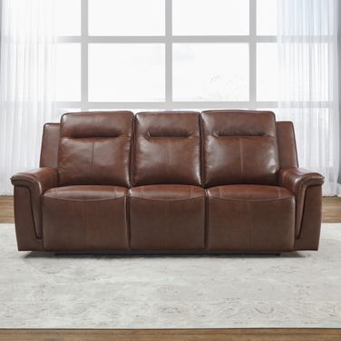 Avery Power Reclining Sofa In Cognac