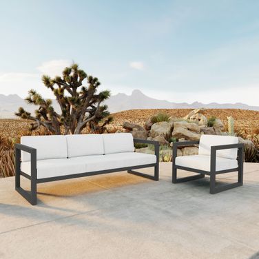 Avion 2 Piece Sofa Set In Canvas Natural and Slate