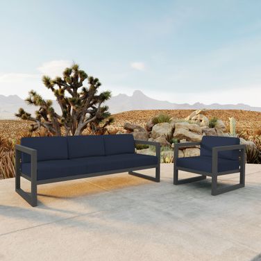 Avion 2 Piece Sofa Set In Spectrum Indigo and Slate