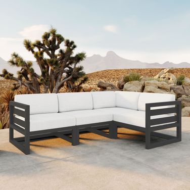 Avion 4 Piece Sectional Set In Canvas Natural and Slate