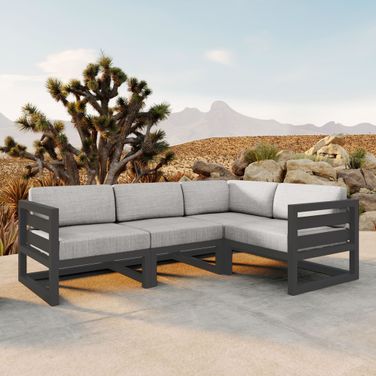 Avion 4 Piece Sectional Set In Cast Silver and Slate