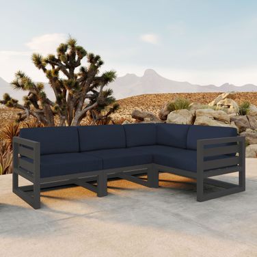 Avion 4 Piece Sectional Set In Spectrum Indigo and Slate