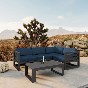 Avion 5 Piece Sectional Set In Spectrum Indigo and Slate