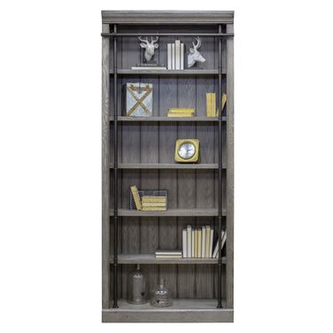 Avondale 8 Feet Tall Wood Bookcase Display Shelf for Office In Gray