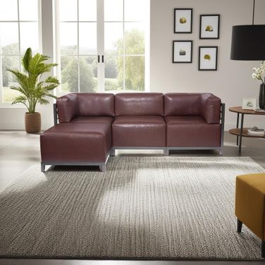 Axis 4 Piece Sectional Avanti Titanium Frame In Pecan