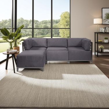 Axis 4 Piece Sectional Regency Titanium Frame In Gray