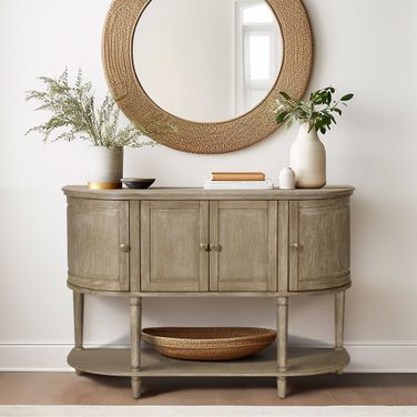 Ayanna Accent Cabinet with Lower Shelf In Reclaimed Wheat