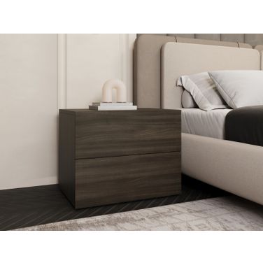 Ayla Melamine Nightstand In Dark Oak