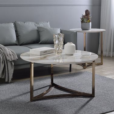 Aziz Occasional Table Set In Champagne