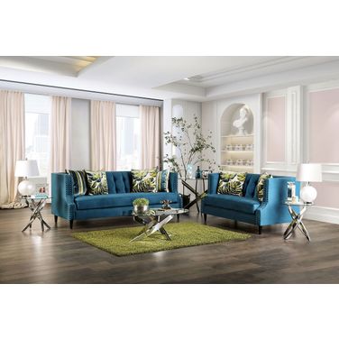 Azuletti Living Room Set In Green and Teal