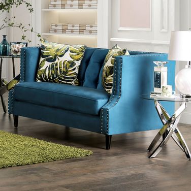 Azuletti Loveseat In Dark Teal and Apple Green