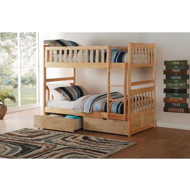 Bartly Pine Youth Bunk Bedroom Set With Storage