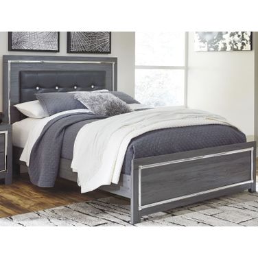 Lodanna Gray Full Upholstered Panel Bed