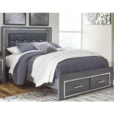 Lodanna Gray Full Upholstered Panel Storage Bed