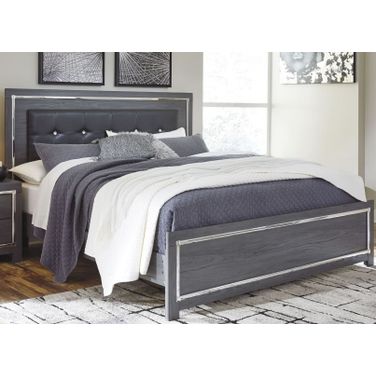 Lodanna Gray King Upholstered Panel Bed