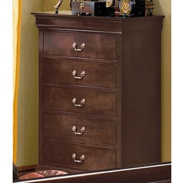 Crown Mark Furniture Louis Philip Drawer Chest in Dark Cherry