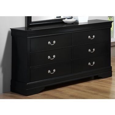 Crown Mark Furniture Louis Philip Dresser in Black