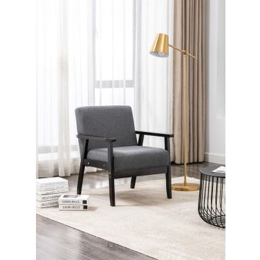 Bahamas Dark Gray Linen Fabric Chair