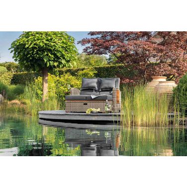 Bahia Tobago Reclining Chaise Lounge In Brown and Dark Gray